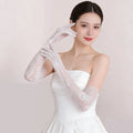 Fairy Long Black Lace Gloves Sexy Mesh Hollow Out Bridal Glove Thin Sunscreen Elbow Gloves Wedding Dress Photography Accessories