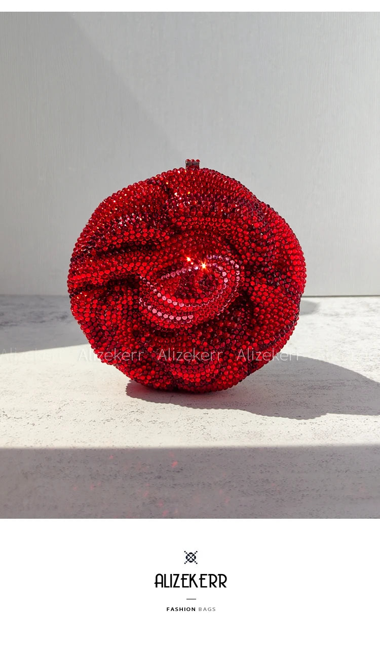 Rose-Shaped Flower Evening Clutch
