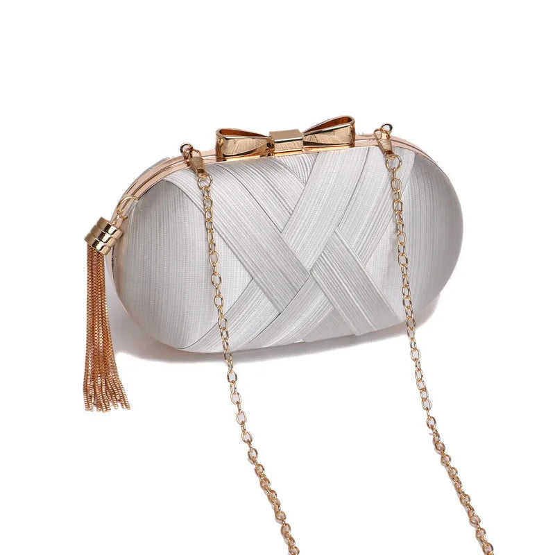 Clutch Bag for Women Elegant Tassel Lightweight Sparkling Compact for Party Wedding Evening