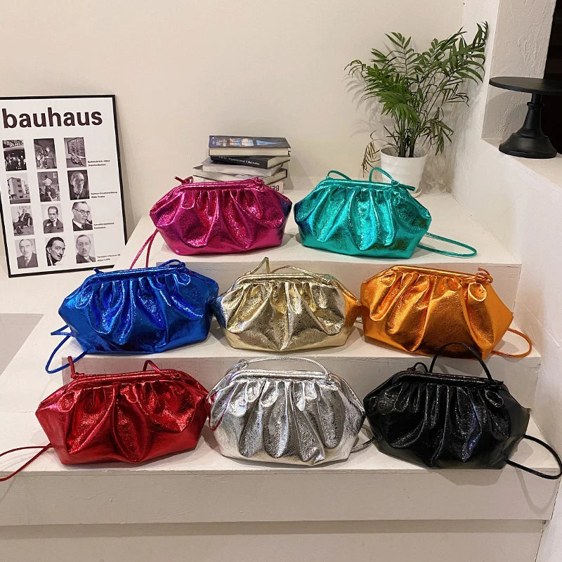 Golden Crossbody Evening Clutch