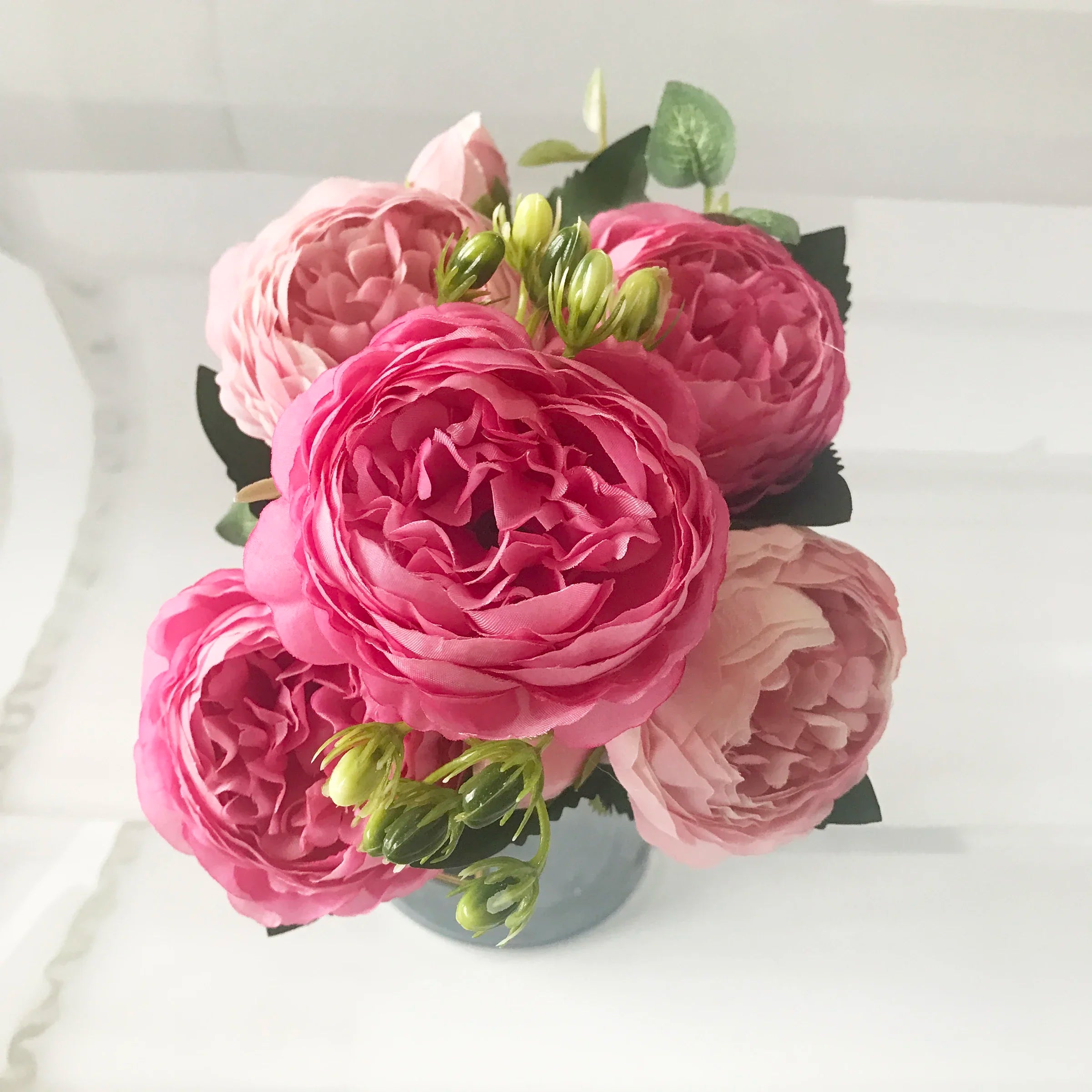 Silk Peony and Gypsophila Bouquet