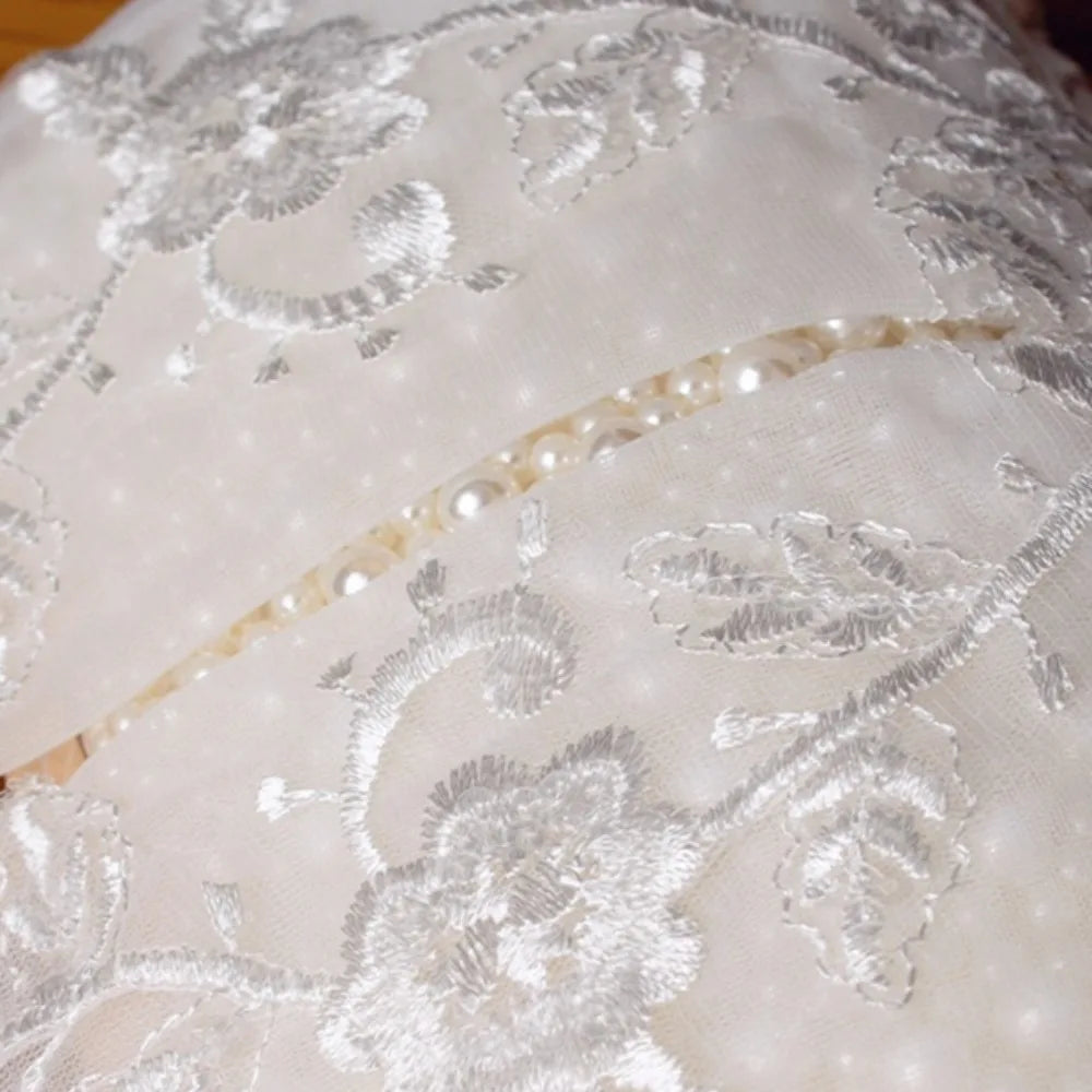 French Vintage Lace Bridal Gloves Wheat Edge Design White Gloves Wedding Accessories Women's Gloves Versatile for Wedding Props