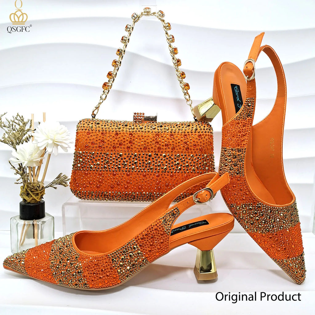 Rhinestone Shoe & Bag Set