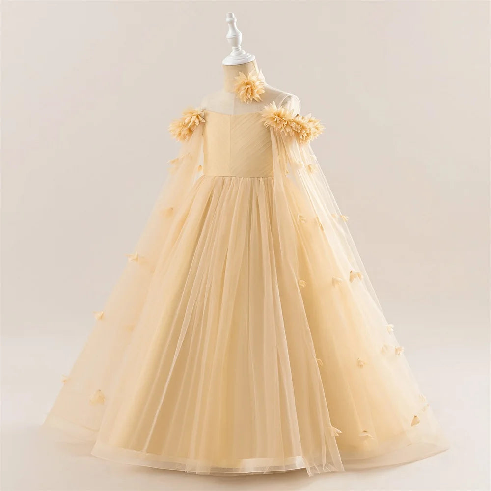 Off-Shoulder Tulle Junior Bridesmaid Dress