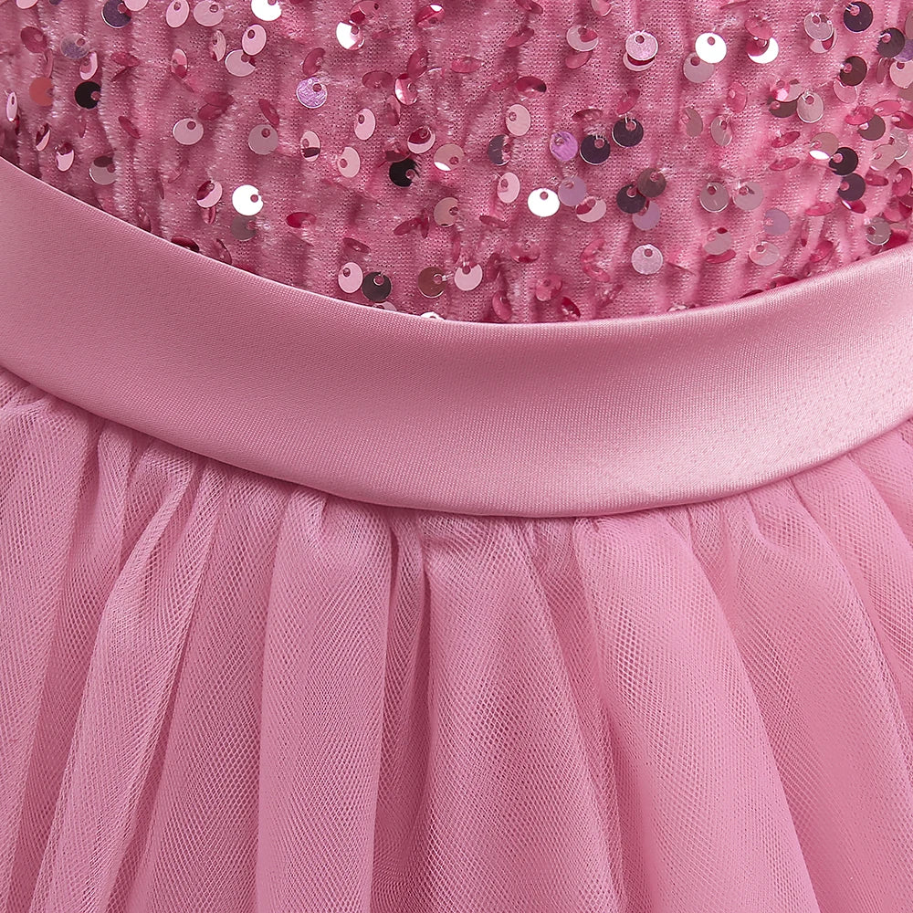Sequin Bow Party Dress for Girls