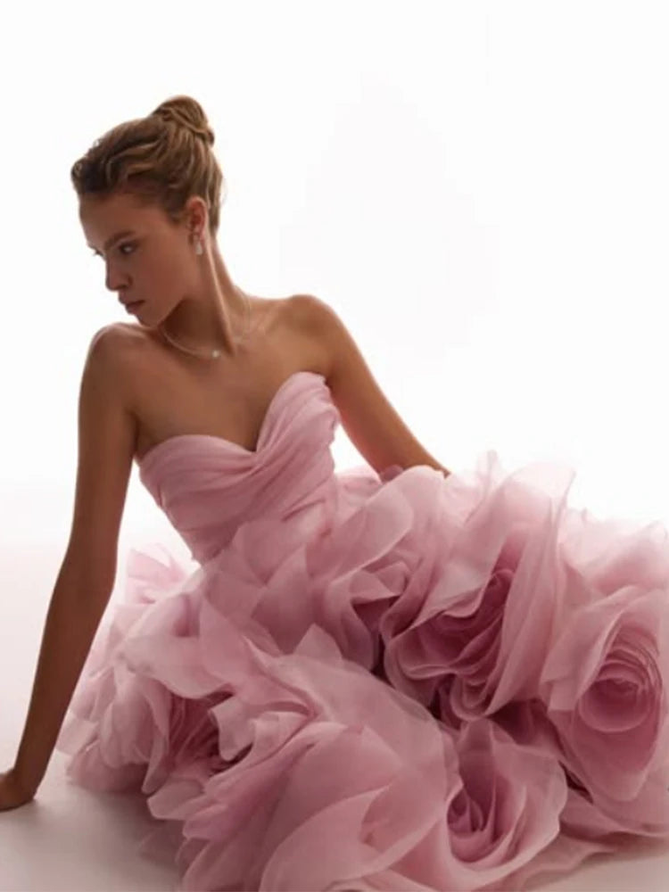 Vintage Floral Tea Length Prom Dress