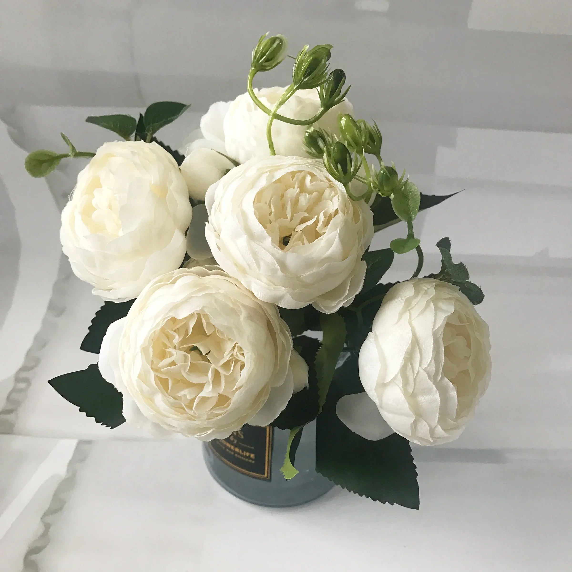 Silk Peony and Gypsophila Bouquet