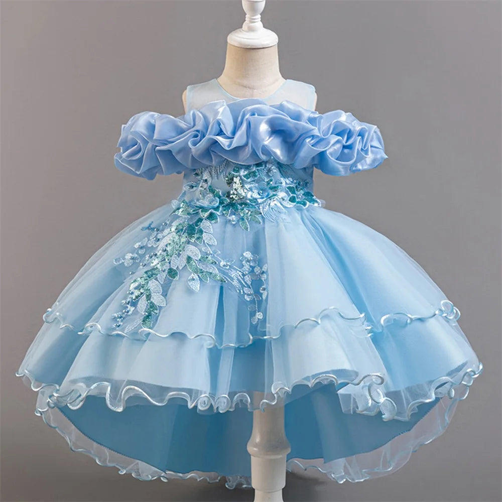 Pink Tulle Princess Flower Girl Dress