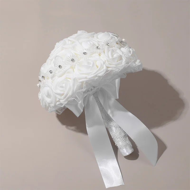 Beautiful Wedding Bouquet Bridal Bridesmaid Flower Wedding Bouquet Artificial Flower Bouquet White Bridal Bouquets