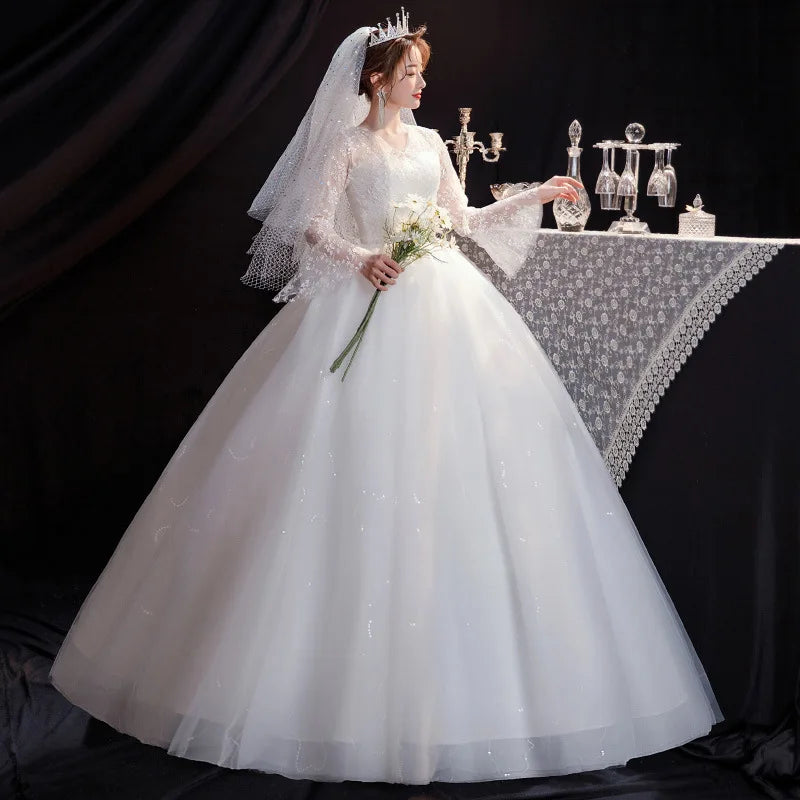 GIYSILE Boho Wedding Dress New Fantasy Lace Bridal Main Marriage Dresses French  Floor Length Wedding Dress Vestidos De Novia