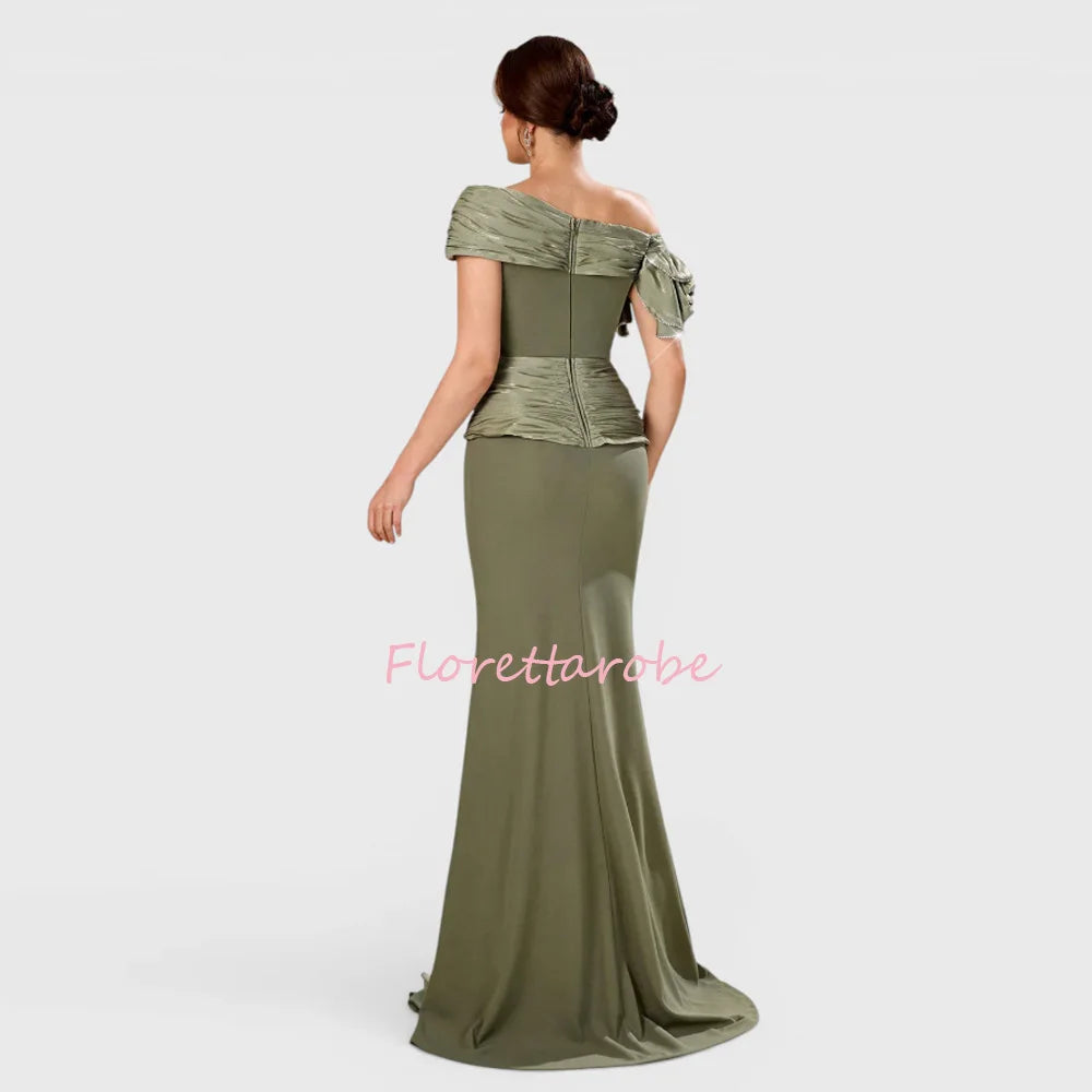 Mermaid  Mother of the Bride Dresses Customized Off the Shoulder Wedding Party Dress Luxury Beads  Formal Occasion Evening Gowns