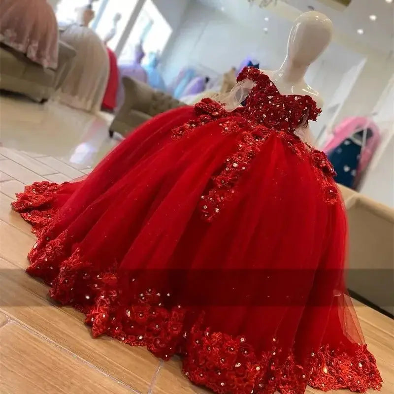 Crystal Lace Flower Girl Dress