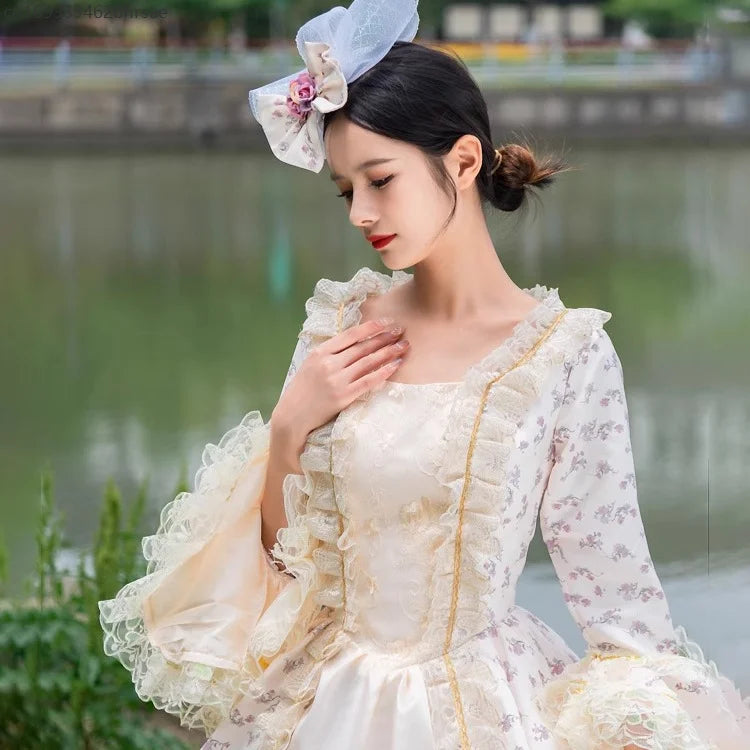 Medieval Retro Court Ball Gown Wedding Evening Dresses Victorian Prom Theater Party Gowns Masquerade Stage Princess Outfit
