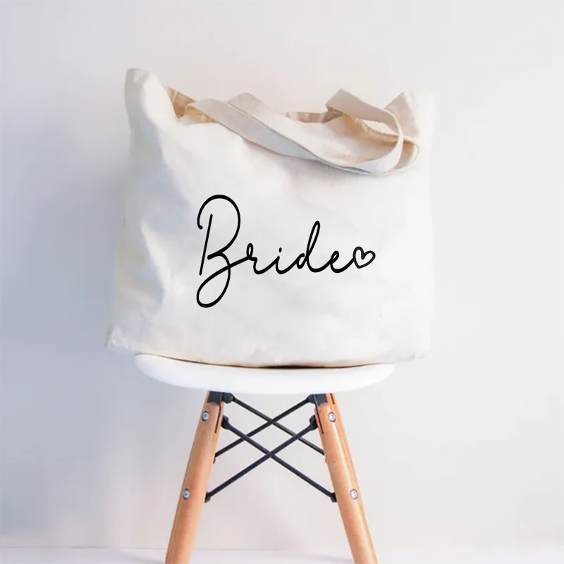 Bride Zippered Tote Bag Bridal Tote Bride To Be Wedding Gift Honeymoon Bridal Shower Decoration Bachelorette Party Supplies