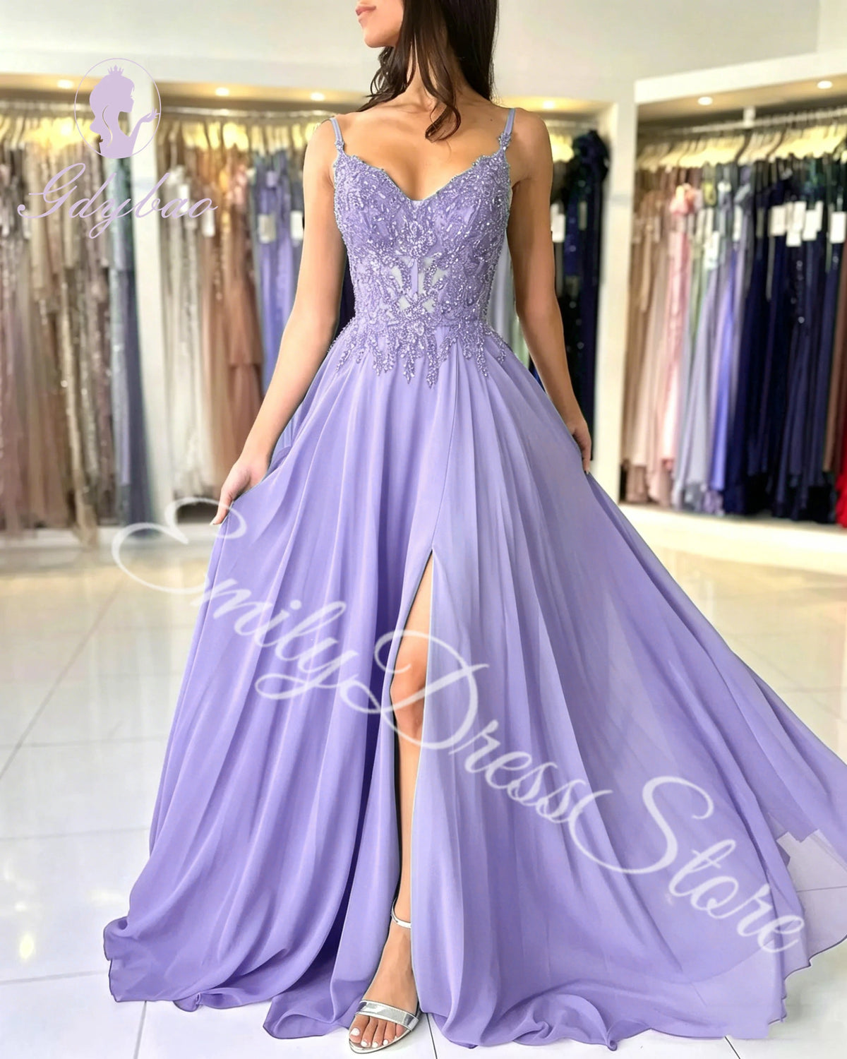 Green Chiffon Evening Dress Women Elegant Applique Suspenders Deep V-neck Backless Bridal Formal Long Ball Gowns Pageant Dress