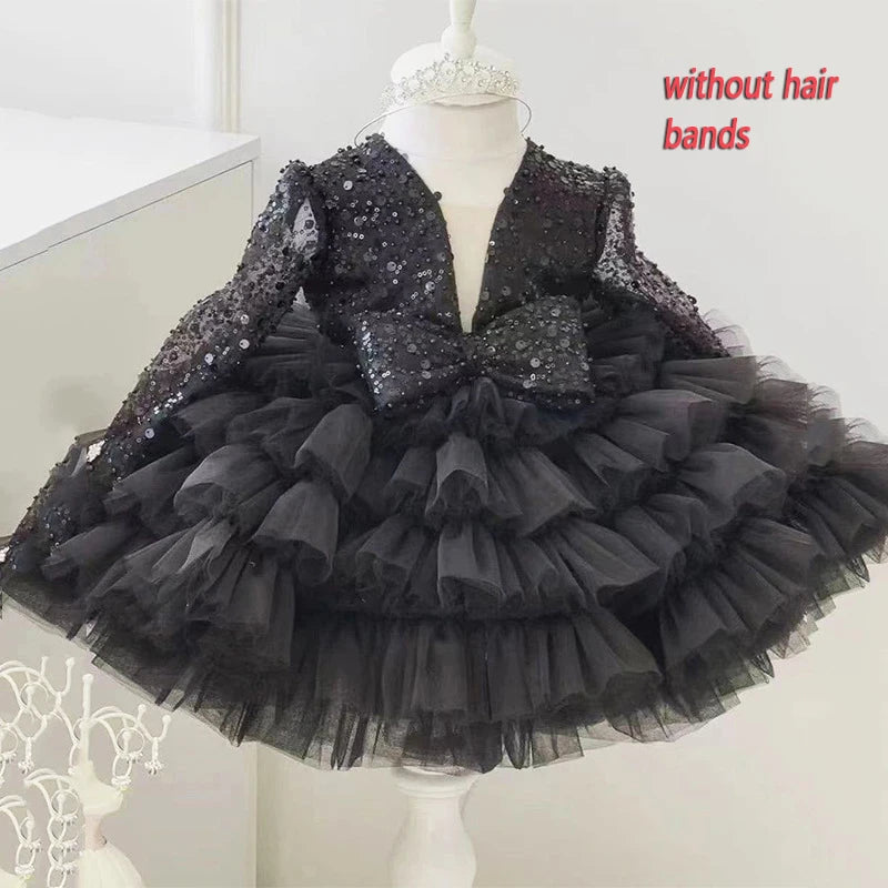 Sequined Ball Gown Flower Girl Dress