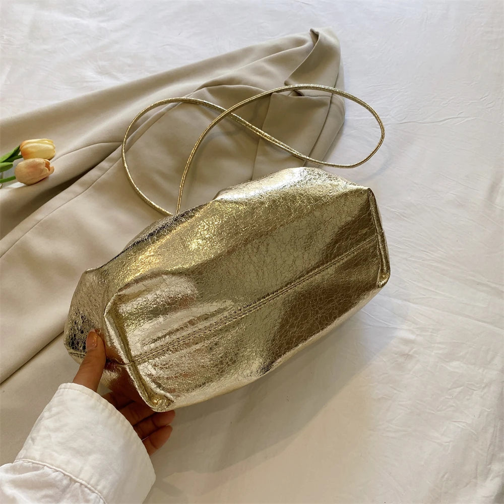 Golden Crossbody Evening Clutch