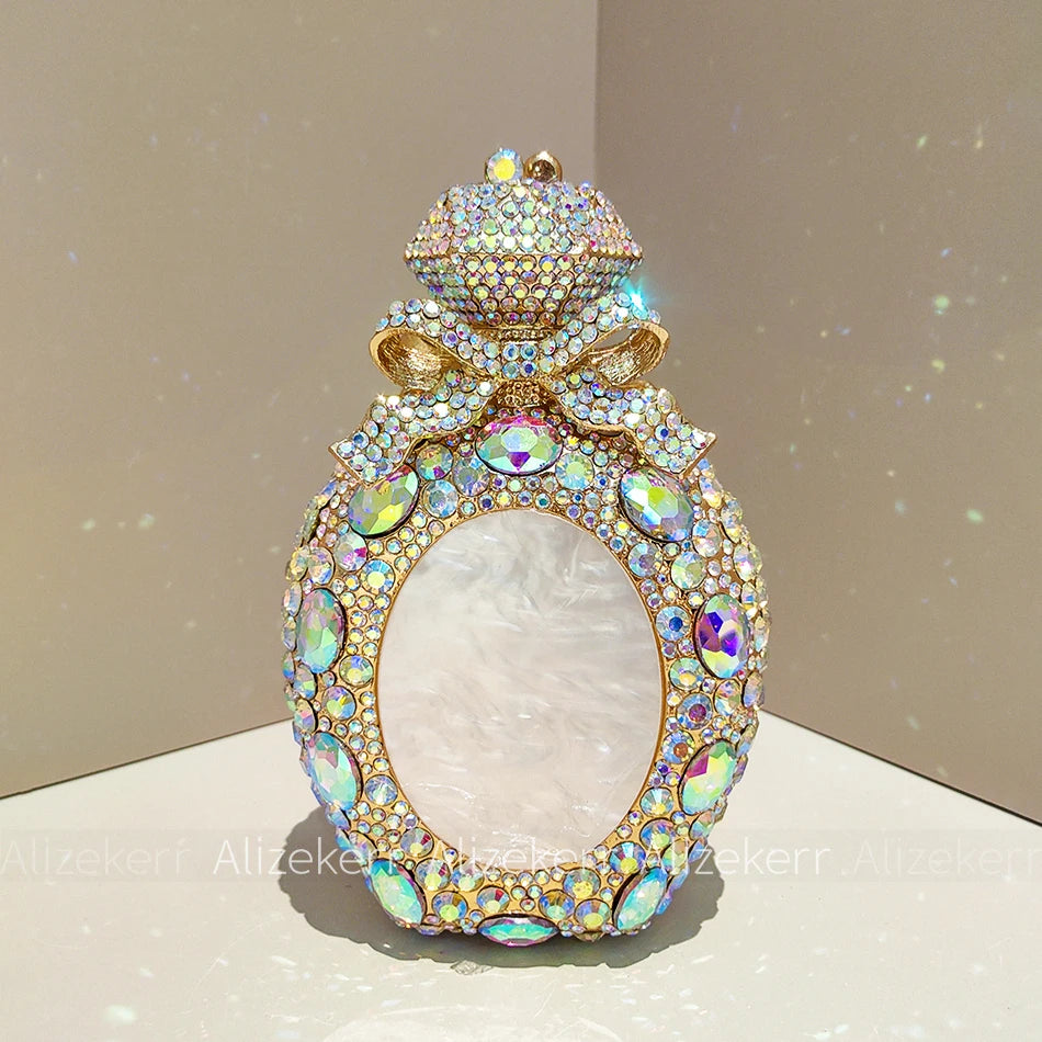 Perfume Bottle Crystal Evening Clutch