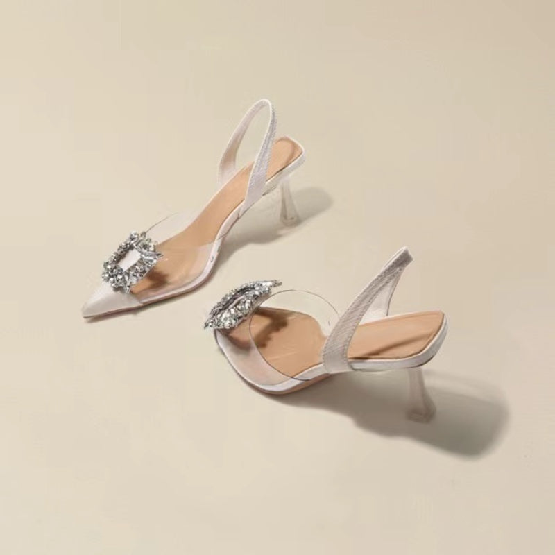 Crystal Banquet Pointed-Toe Heels