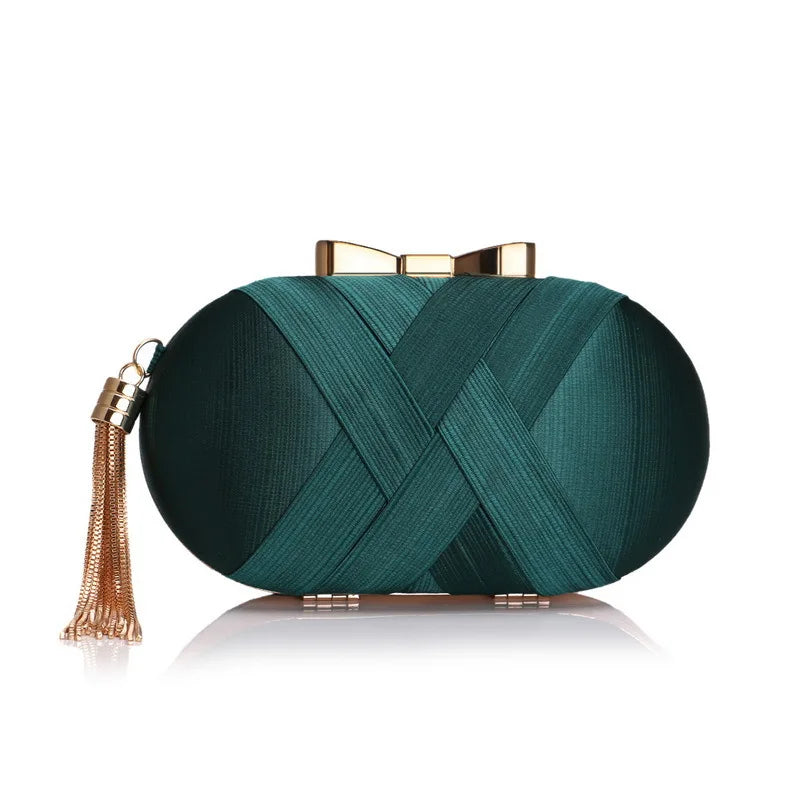 Clutch Bag for Women Elegant Tassel Lightweight Sparkling Compact for Party Wedding Evening