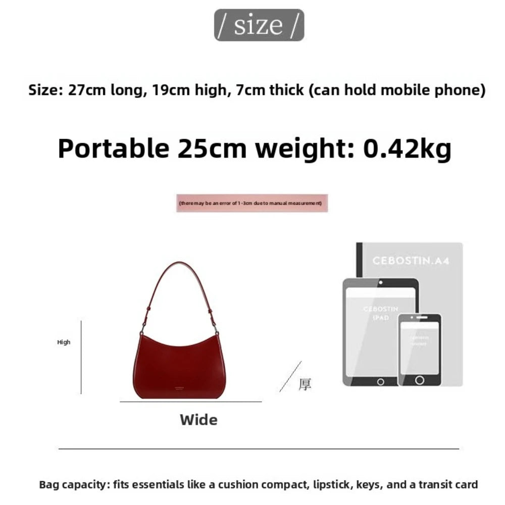 Women Red Baguette Bag Underarm Shoulder Purse Chic Bridal Handbag Designer Style