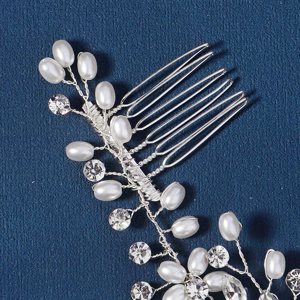 Floral Pearl and Rhinestone Bridal Hair Vine