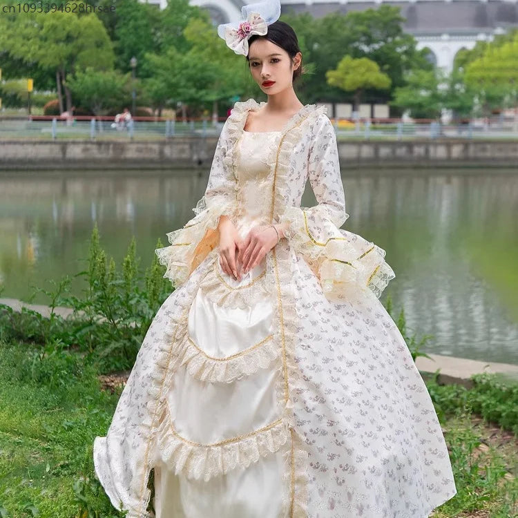 Medieval Retro Court Ball Gown Wedding Evening Dresses Victorian Prom Theater Party Gowns Masquerade Stage Princess Outfit
