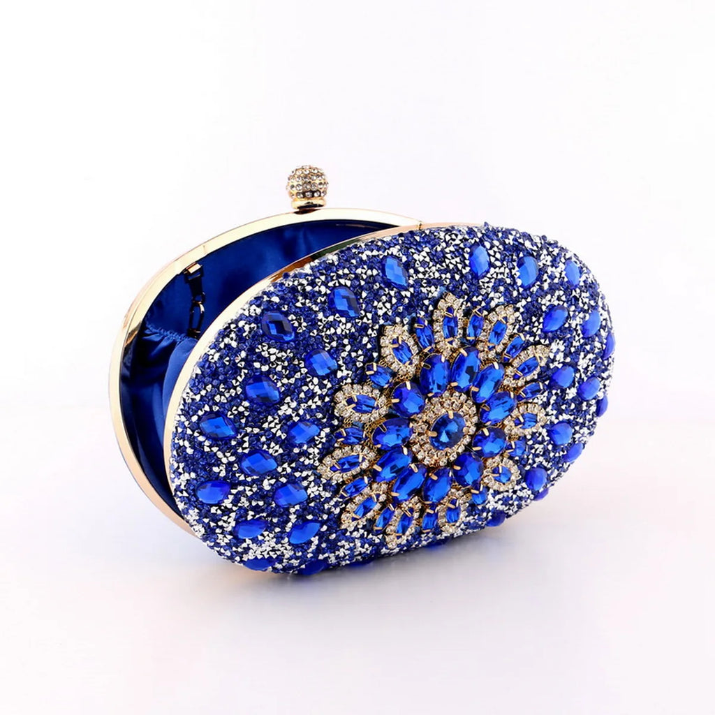 Flower Rhinestone Evening Clutch
