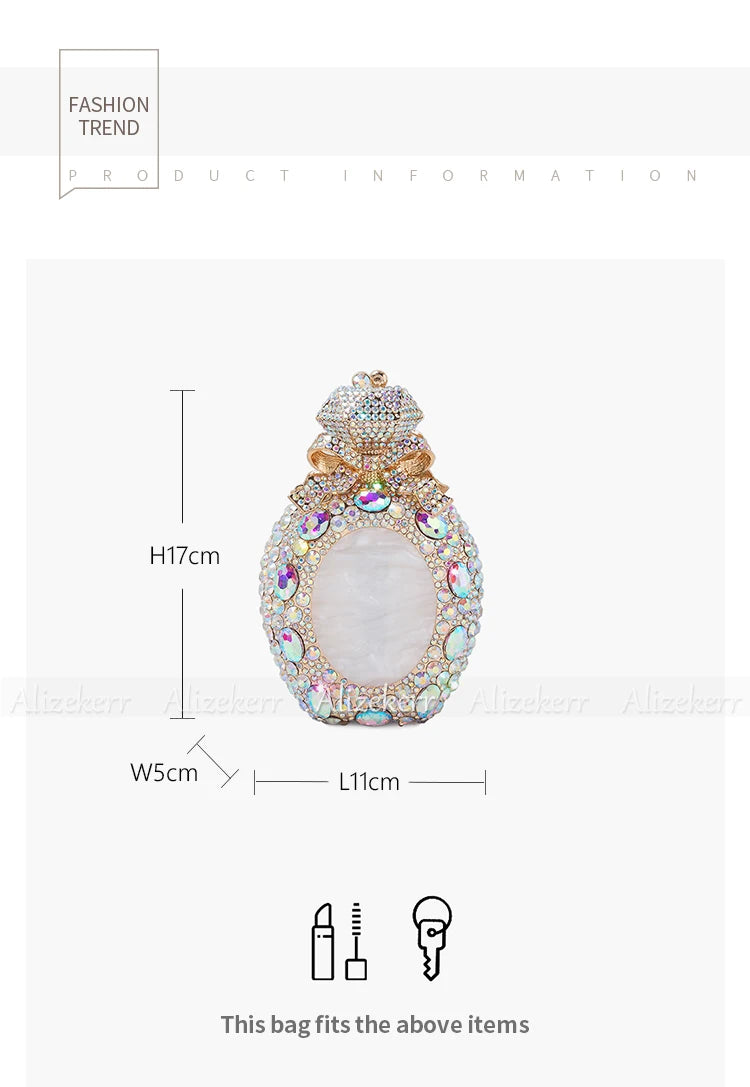 Perfume Bottle Crystal Evening Clutch