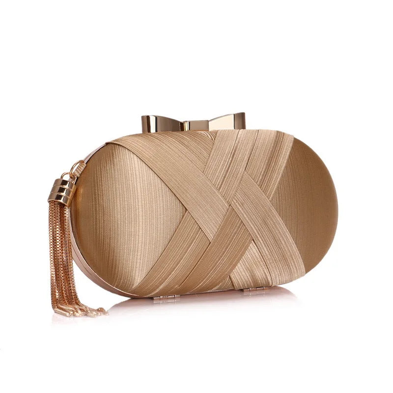 Clutch Bag for Women Elegant Tassel Lightweight Sparkling Compact for Party Wedding Evening