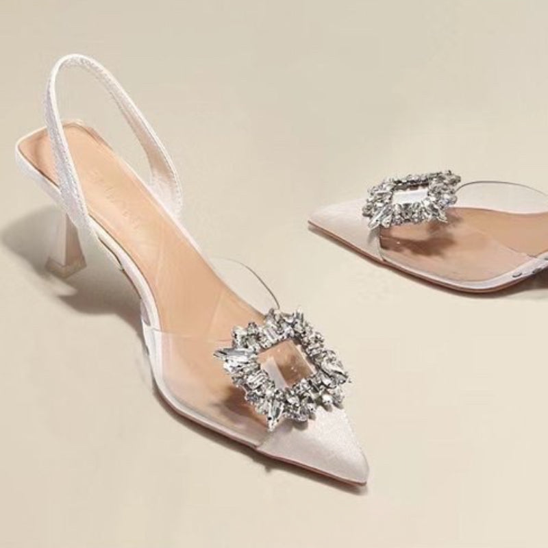 Crystal Banquet Pointed-Toe Heels