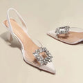 Crystal Banquet Pointed-Toe Heels