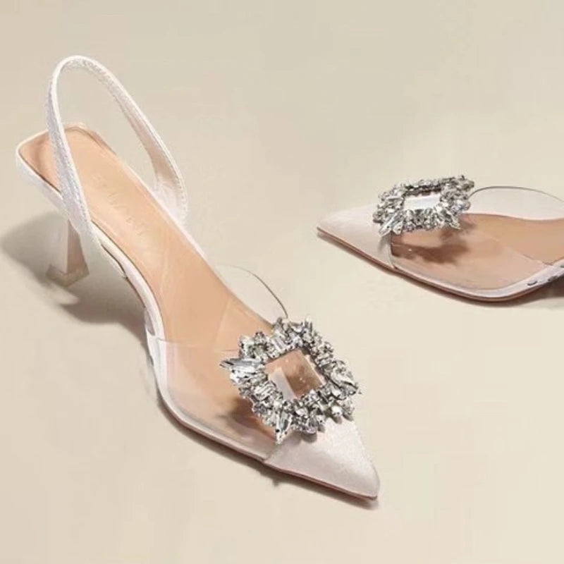 Crystal Banquet Pointed-Toe Heels