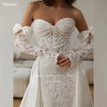 Dianruo Appliques Pearls Wedding Dresses Sweetheart Modern Robe De Mariée 2025 Lace A Line Maxi Vestido De Noiva Customized