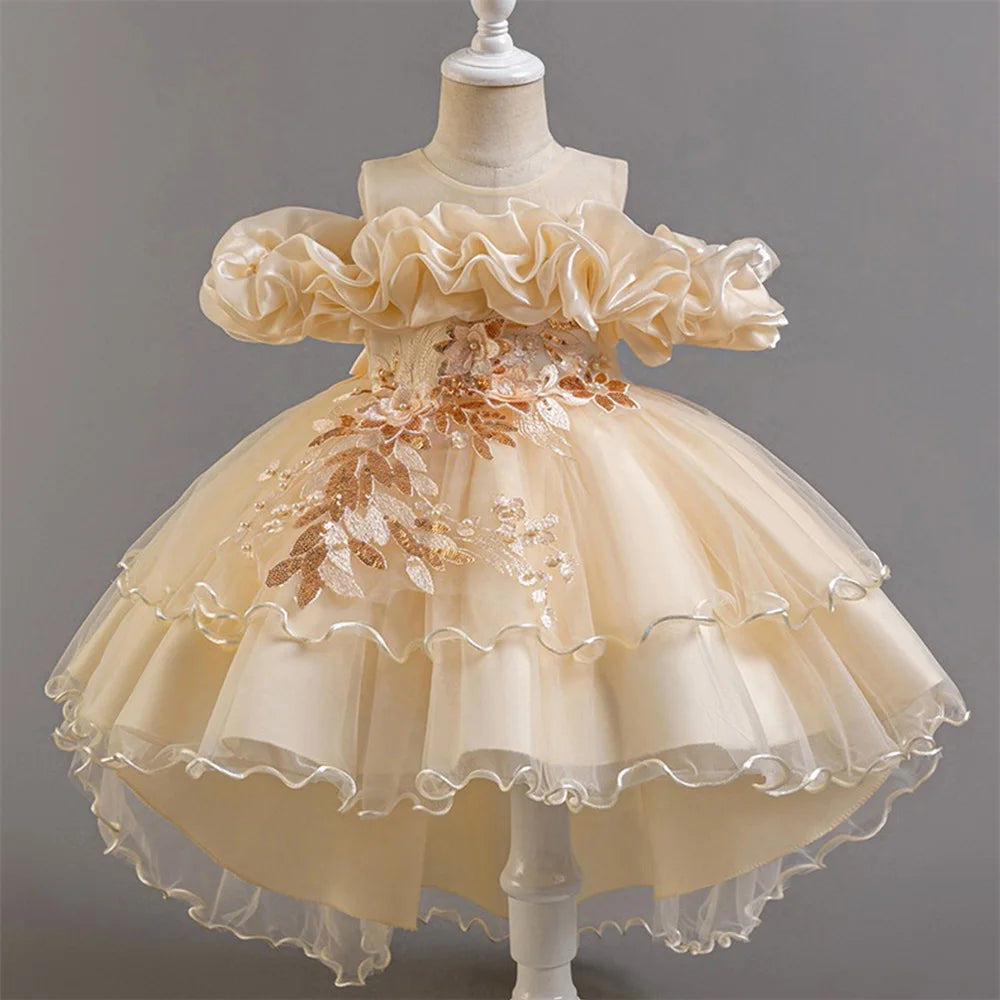Pink Tulle Princess Flower Girl Dress