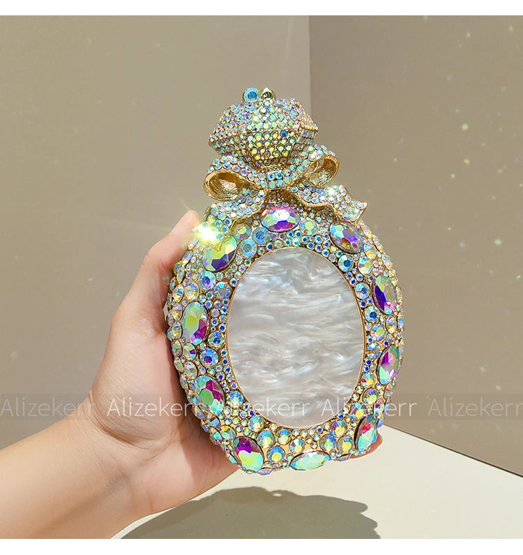 Perfume Bottle Crystal Evening Clutch