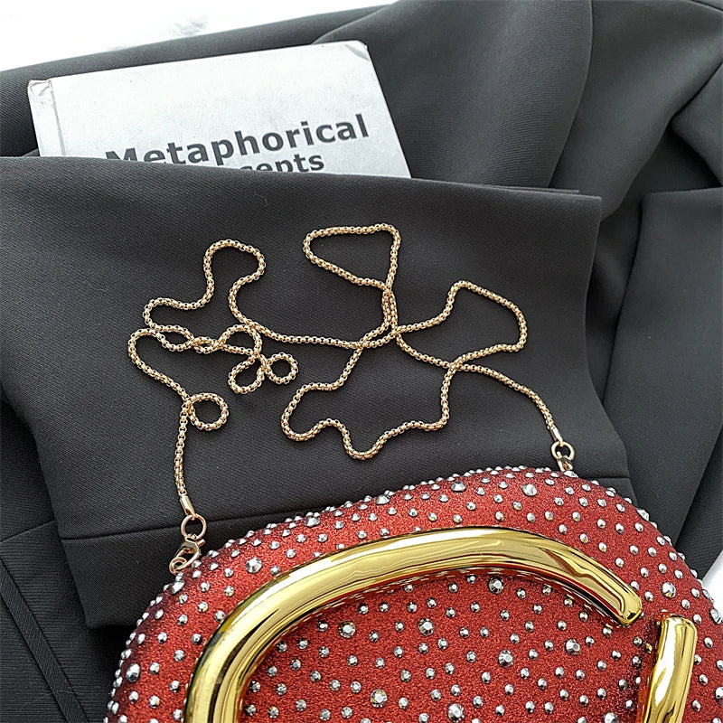 Red Wedding Evening Clutch Bag For Women Luxury Silver Gold Fashinon Party Purse And Handbag Trend Lady Lipstick Crossbody Bag
