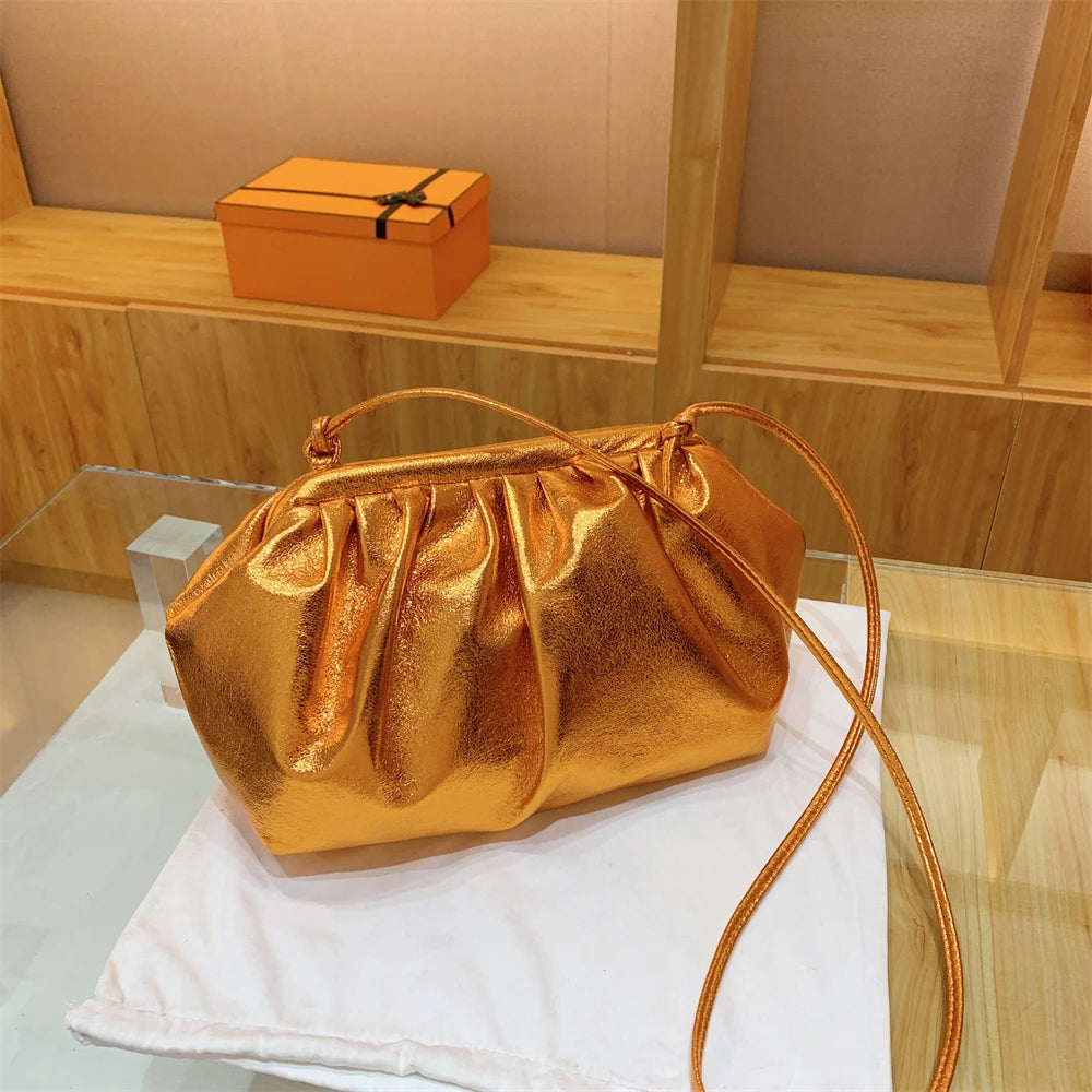 Golden Crossbody Evening Clutch