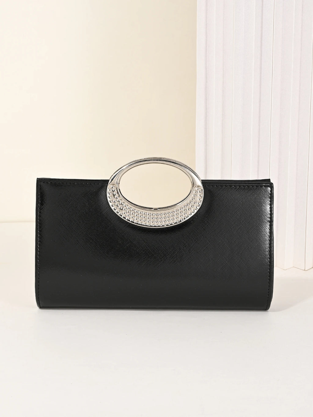 Women's Dinner Bag, European and American Retro Big Ring Clutch, Advanced Texture Diamond Flash Bridal Dinner Bag