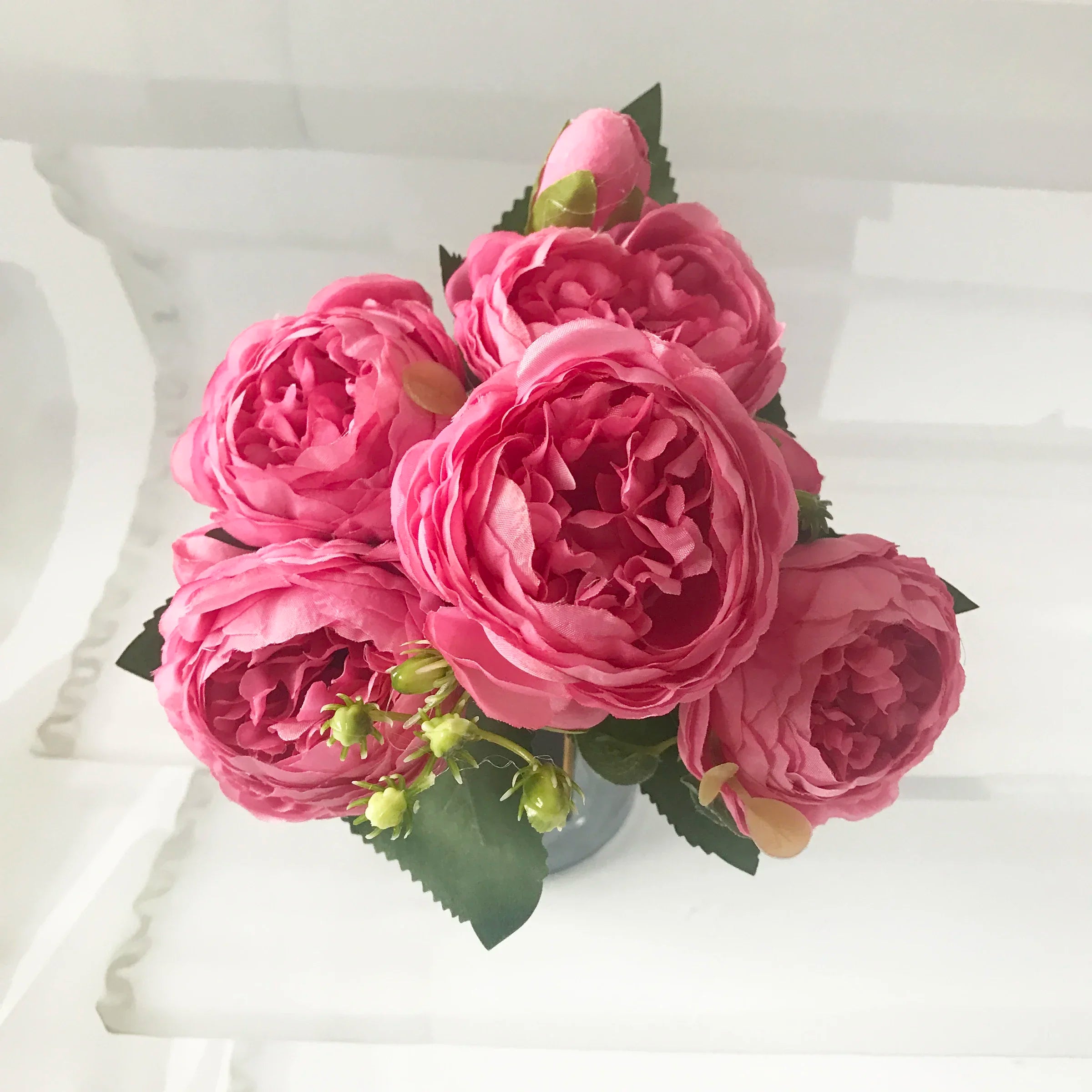 Silk Peony and Gypsophila Bouquet