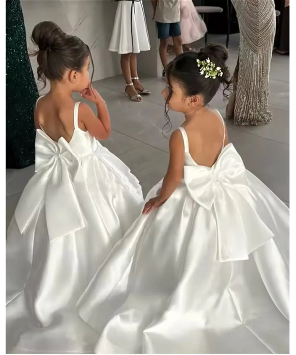 Mermaid Bow-Strap Flower Girl Dress