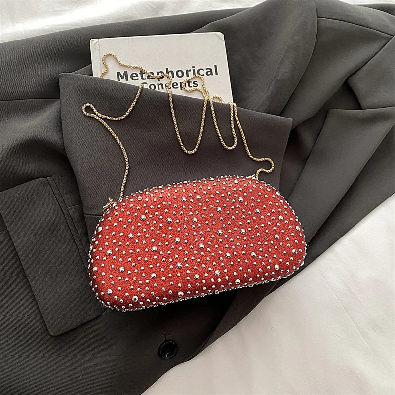 Red Wedding Evening Clutch Bag For Women Luxury Silver Gold Fashinon Party Purse And Handbag Trend Lady Lipstick Crossbody Bag