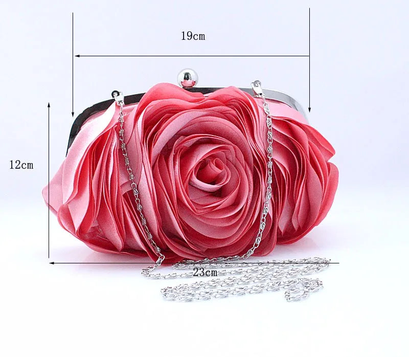Fashion Flower Clutch Bag Women Wedding Handbag Bridal Clutch Purse Evening Dress Clutches Party Wallet Shoulder Chain Bag
