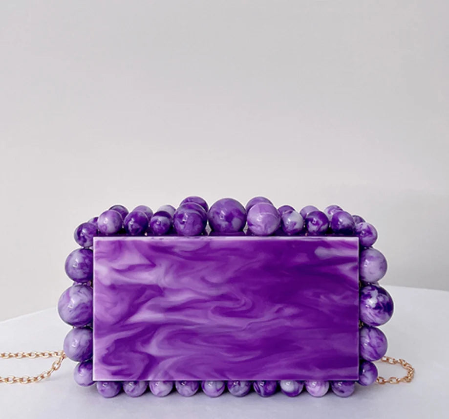 Leopard Acrylic Box Evening Clutch