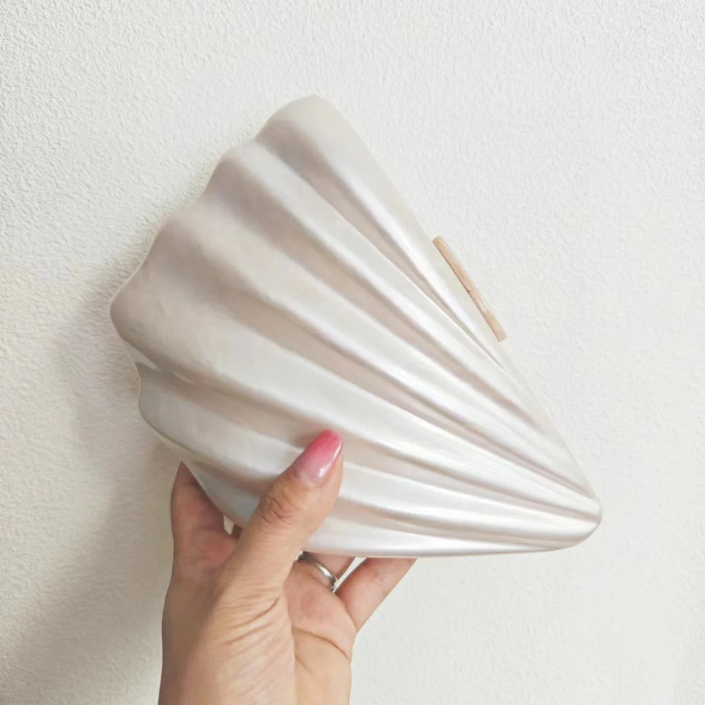 Shell Marble Pearl Box Clutch