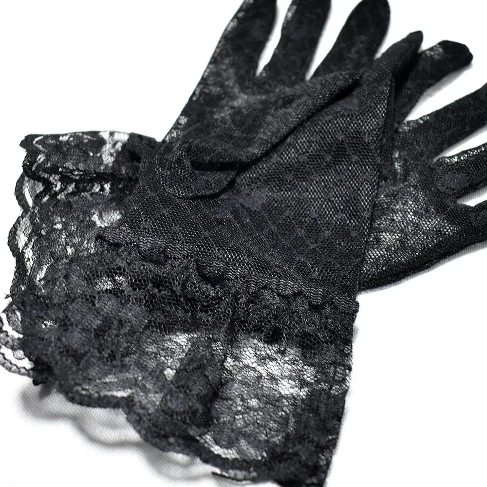 Sexy Dress Party Lace Glove Summer Sunscreen Mittens Women Mesh Bow Lace Gloves Paragraph Wedding Bride Gloves Full Finger Girls