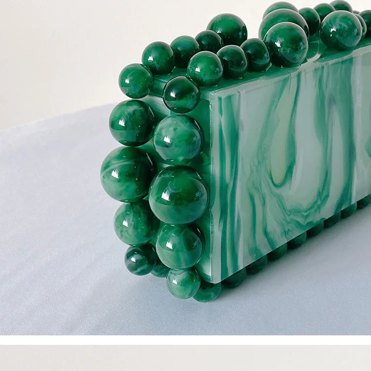 Leopard Beads Acrylic Box Evening Clutch Bag 2023 Women Designer Luxury Sequin Purses And Handbags Wedding Party Purse Clutches