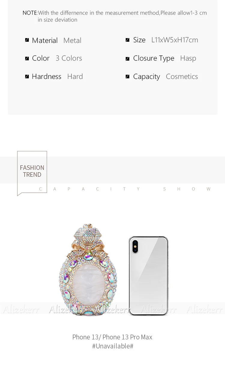 Perfume Bottle Crystal Evening Clutch