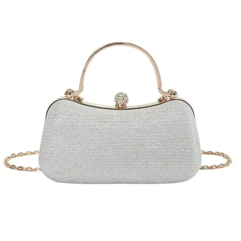 Wedding Bridal Beaded Women Evening Bag Dinner Bag Chain Shoulder Handbags Elegant Rhinestones Clutch Egg Shape Evening Bag