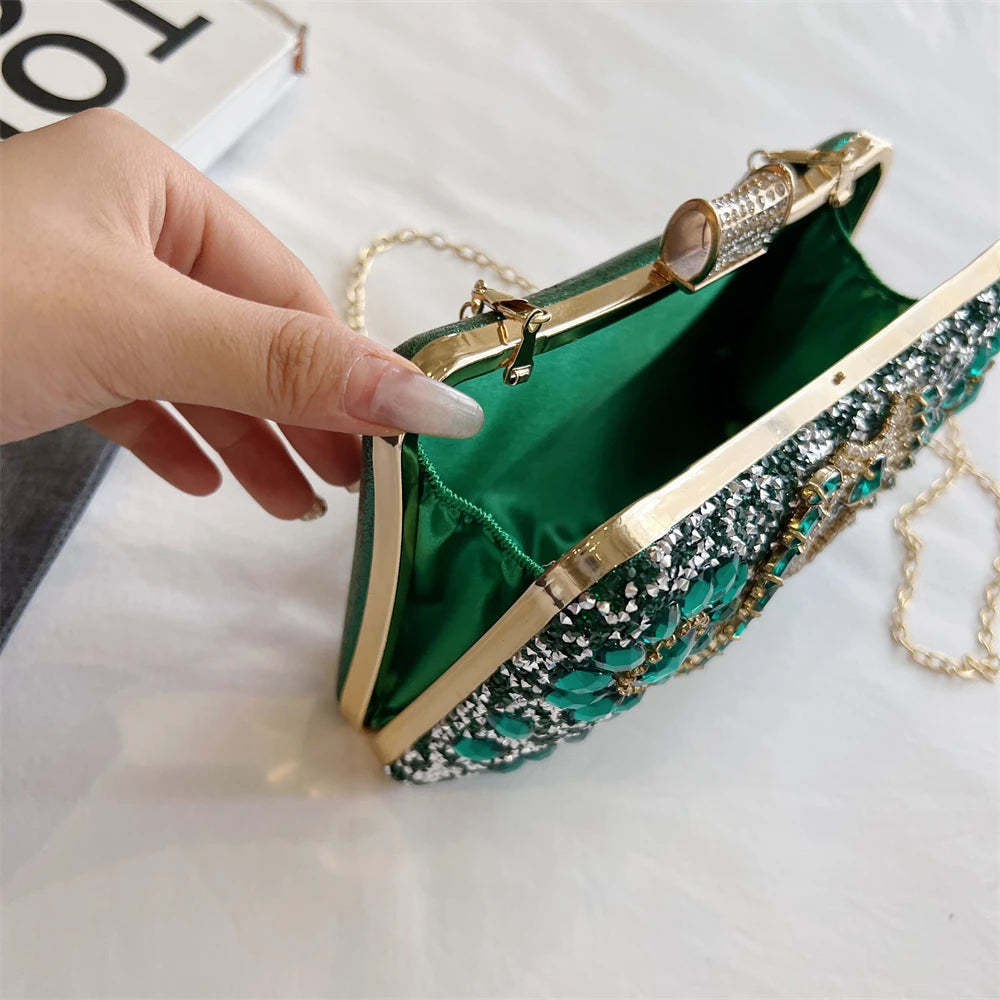 Rhinestone Gemstone Crossbody Clutch